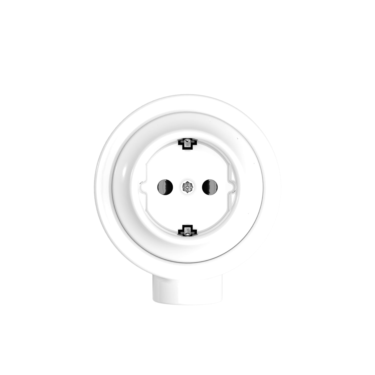 Kit presa Schuko da parete e base per Creative-Tubes in porcellana  - Bianco
