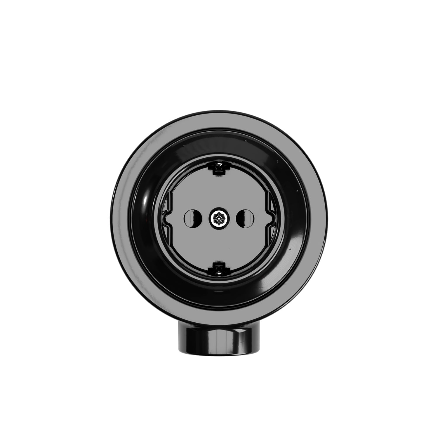 Kit presa Schuko da parete e base per Creative-Tubes in porcellana  - Nero
