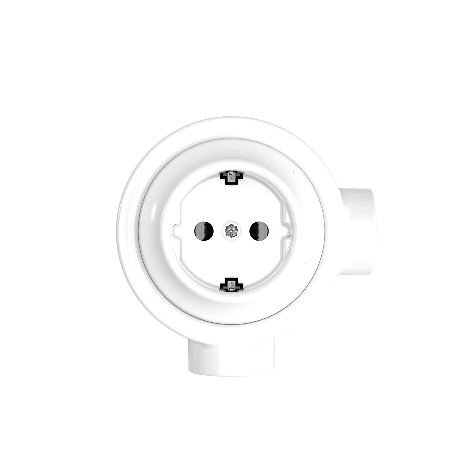 Kit presa Schuko da parete e base per Creative-Tubes in porcellana  - Bianco