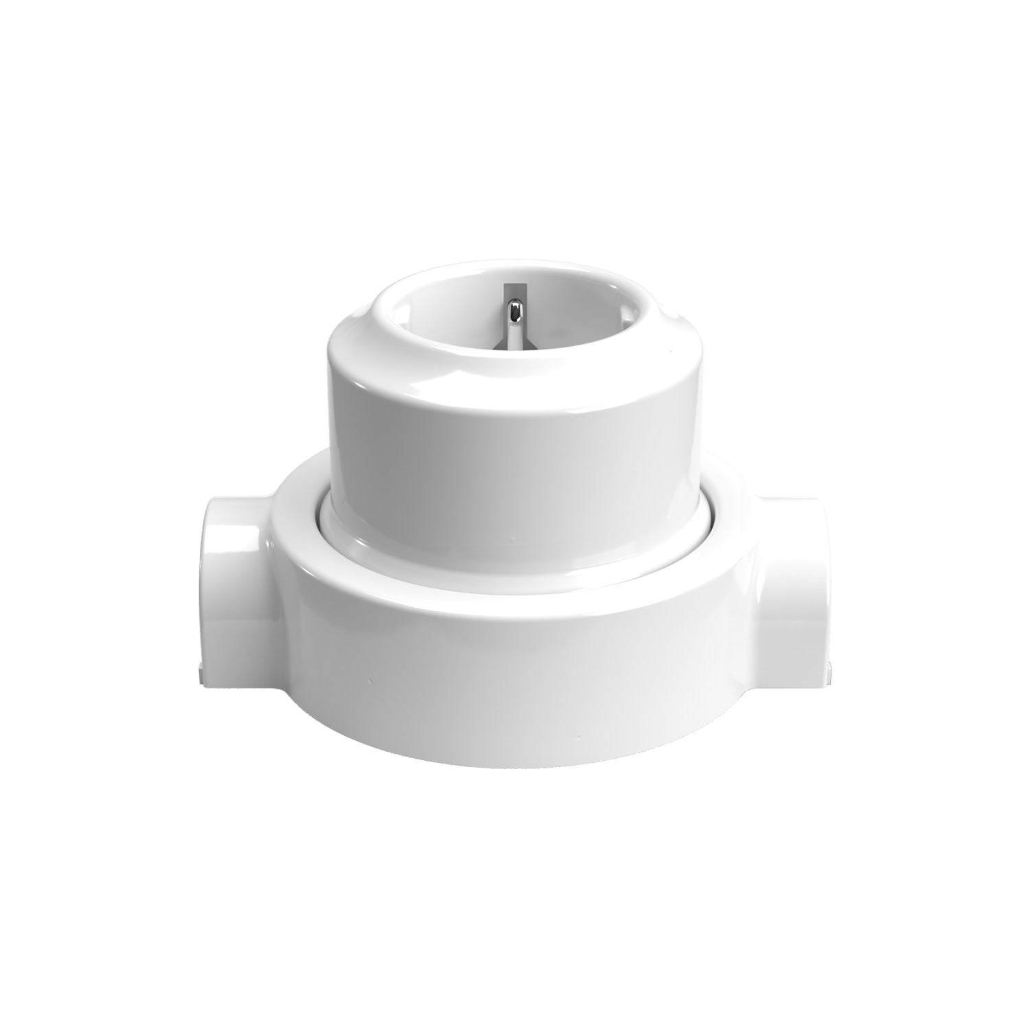 Kit presa Schuko da parete e base per Creative-Tubes in porcellana  - Bianco