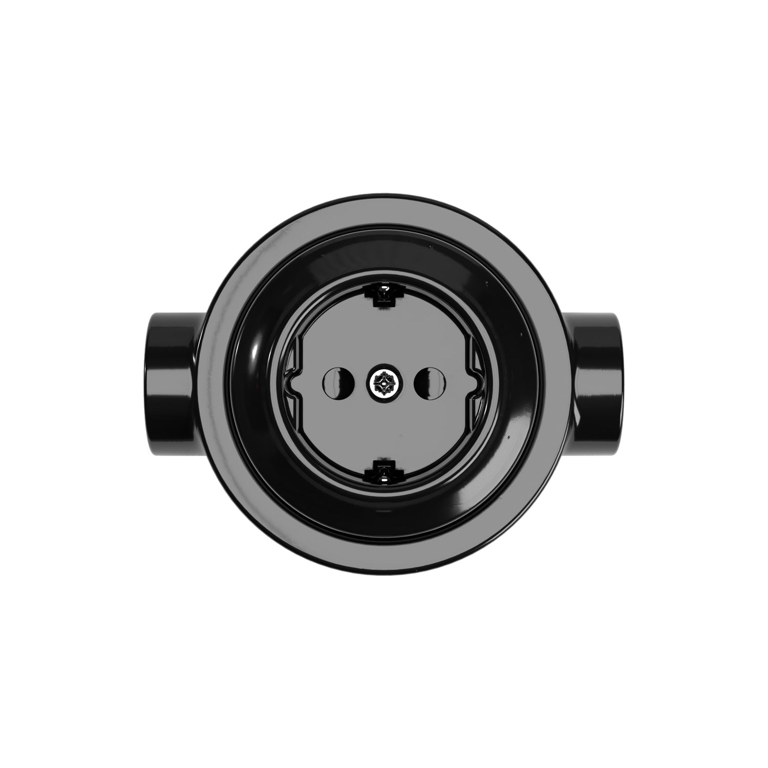 Kit presa Schuko da parete e base per Creative-Tubes in porcellana  - Nero