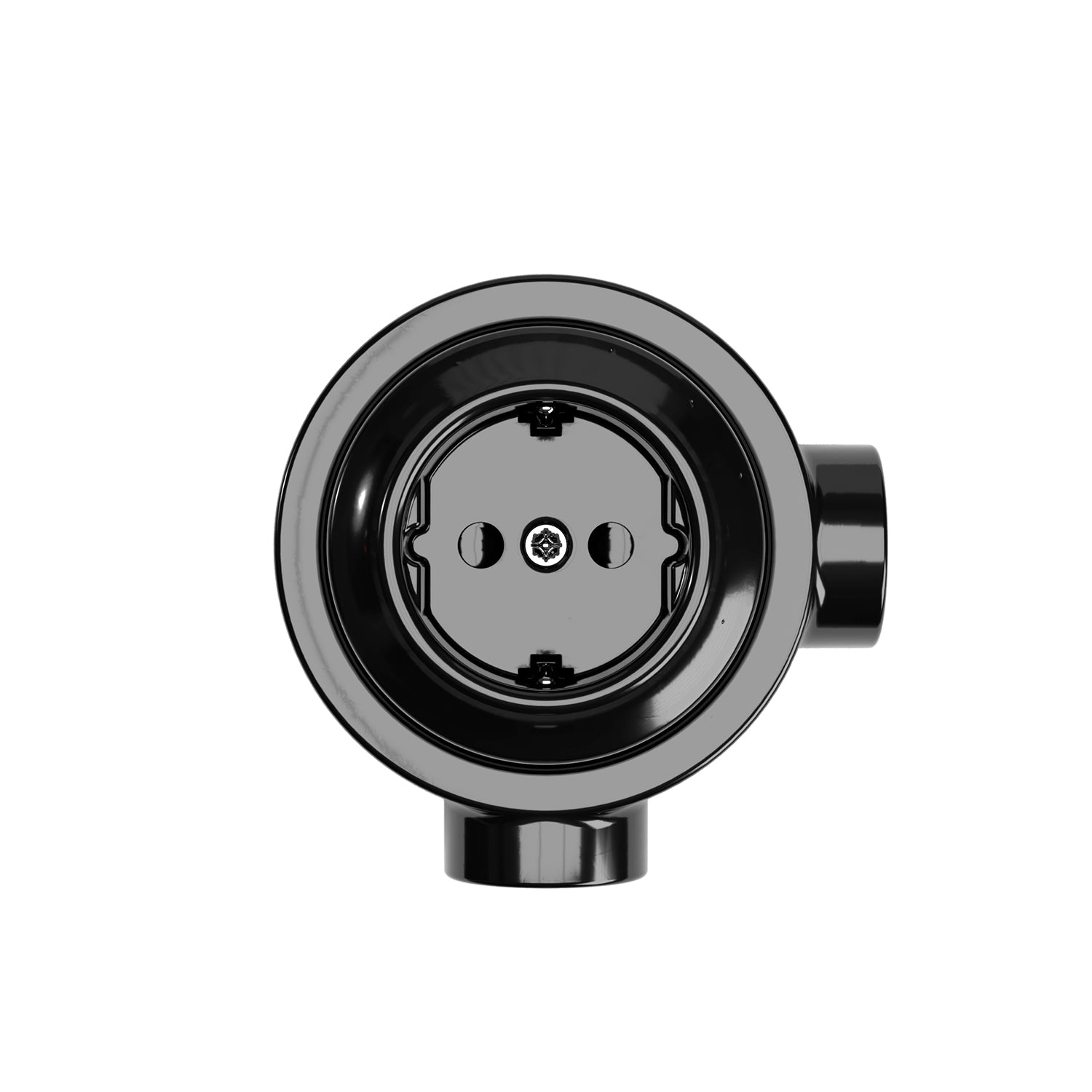 Kit presa Schuko da parete e base per Creative-Tubes in porcellana  - Nero