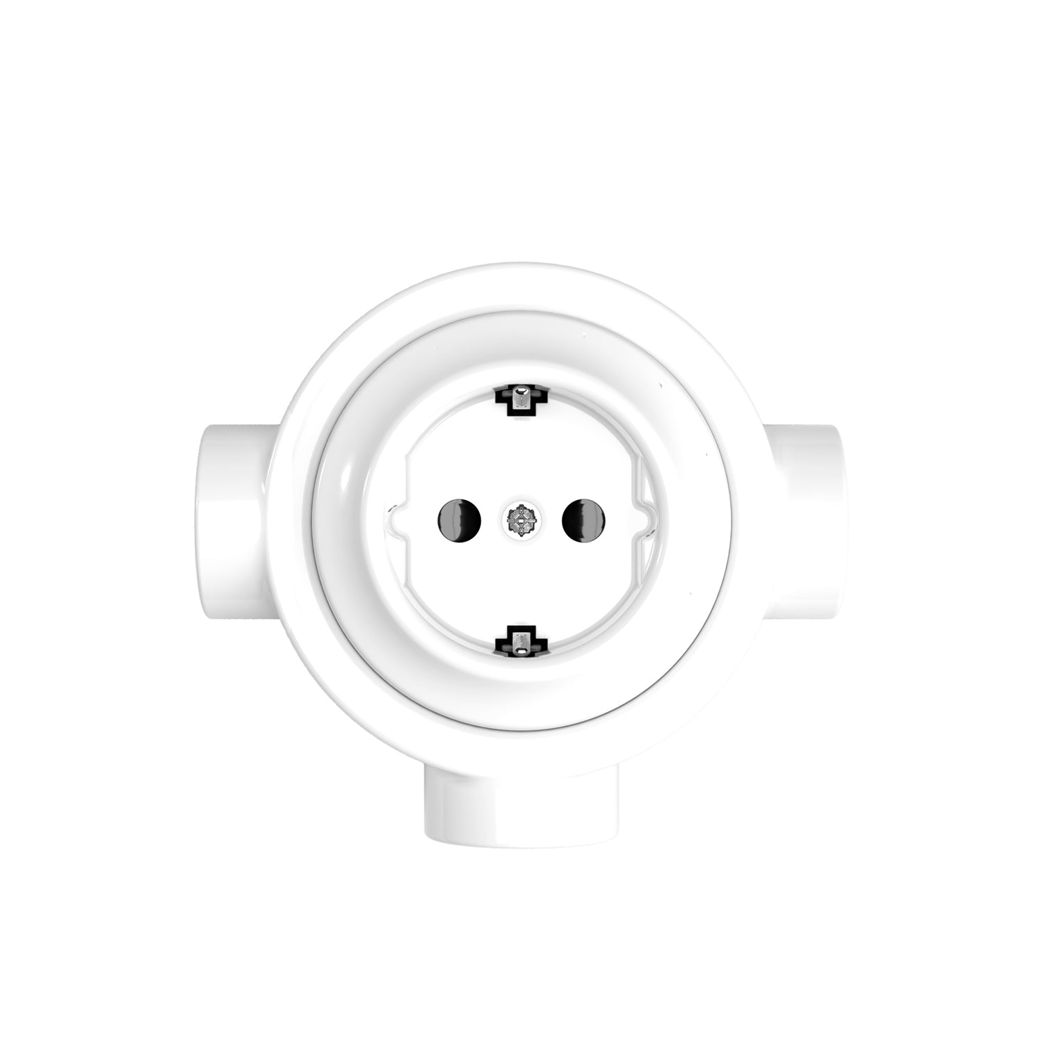 Kit presa Schuko da parete e base per Creative-Tubes in porcellana  - Bianco