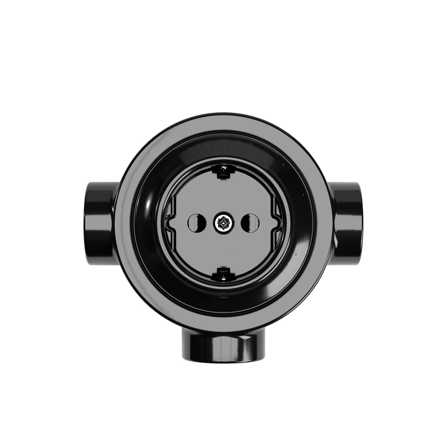 Kit presa Schuko da parete e base per Creative-Tubes in porcellana  - Nero