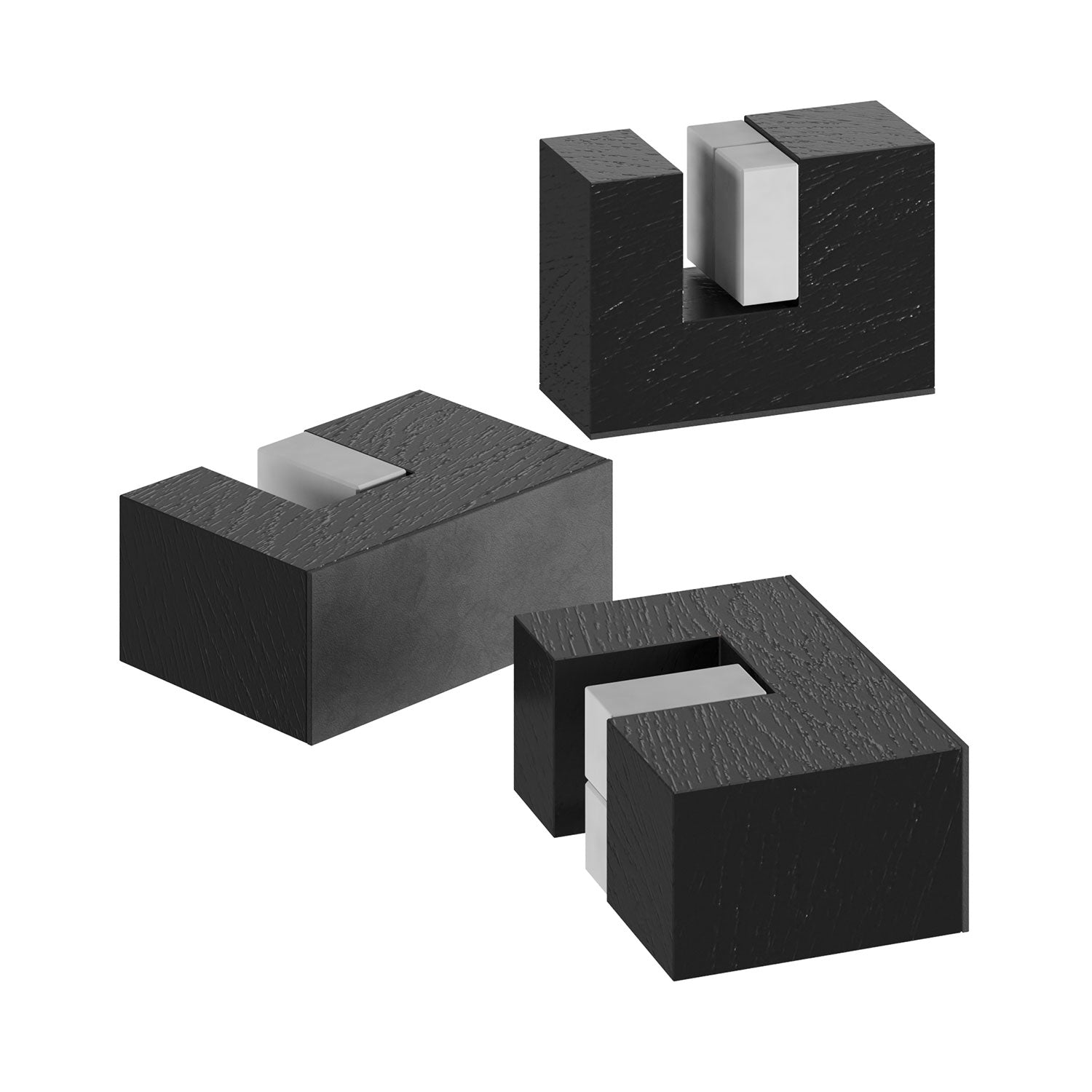 Kit piedini in legno, supporto per lampada da tavolo - Nero