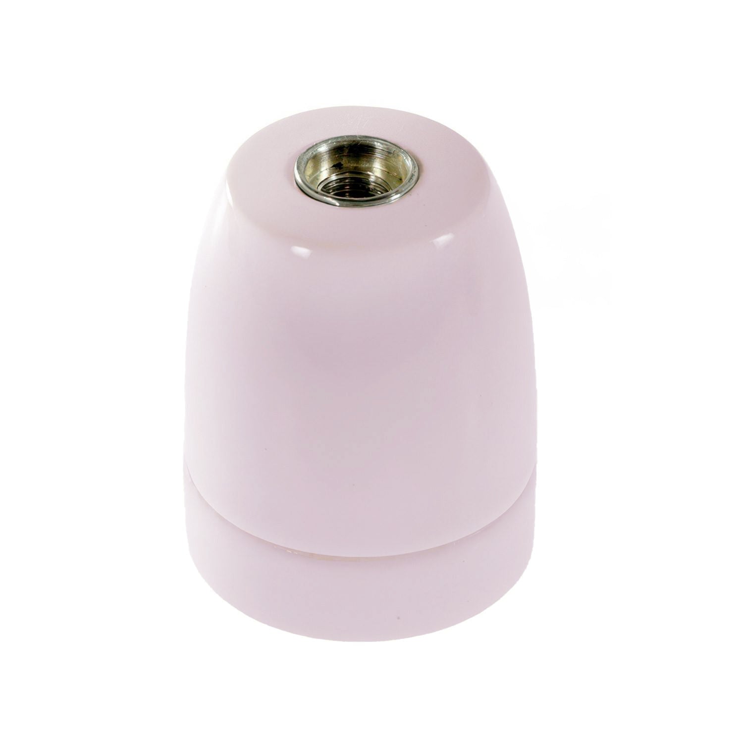 Kit portalampada E27 in porcellana - Rosa antico