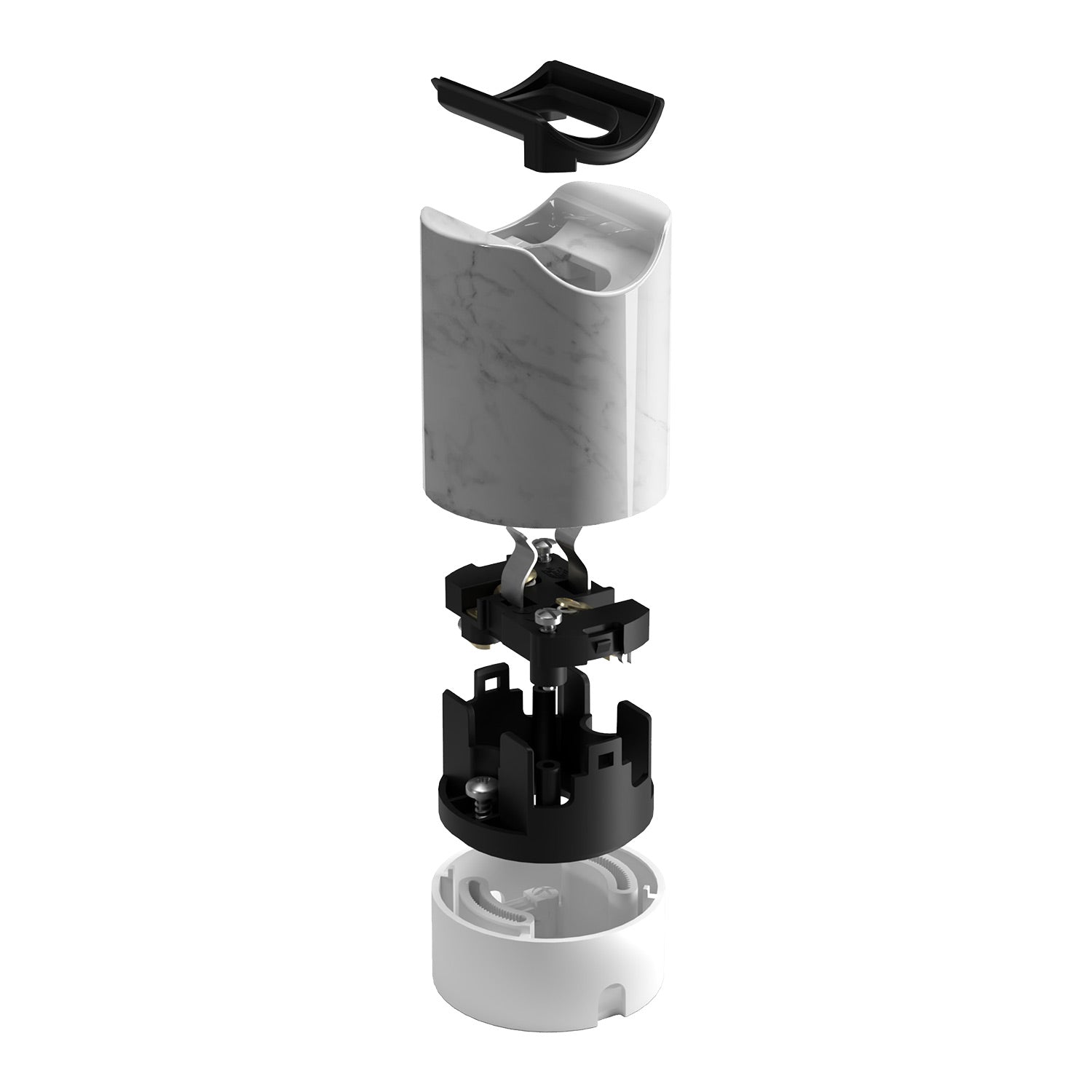 Kit Spostaluce esse14 con portalampada S14d - Effetto White marble