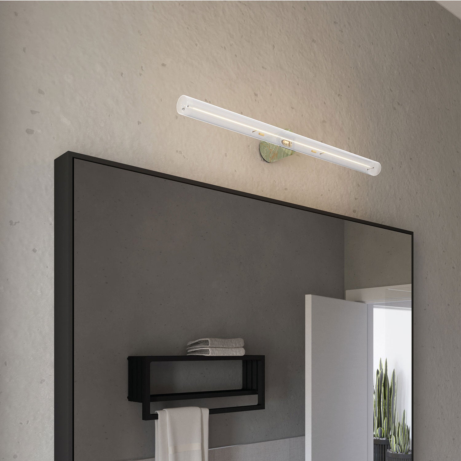 Portalampada esse14 da parete o soffitto con attacco S14d - Waterproof  IP44 - Effetto Green marble