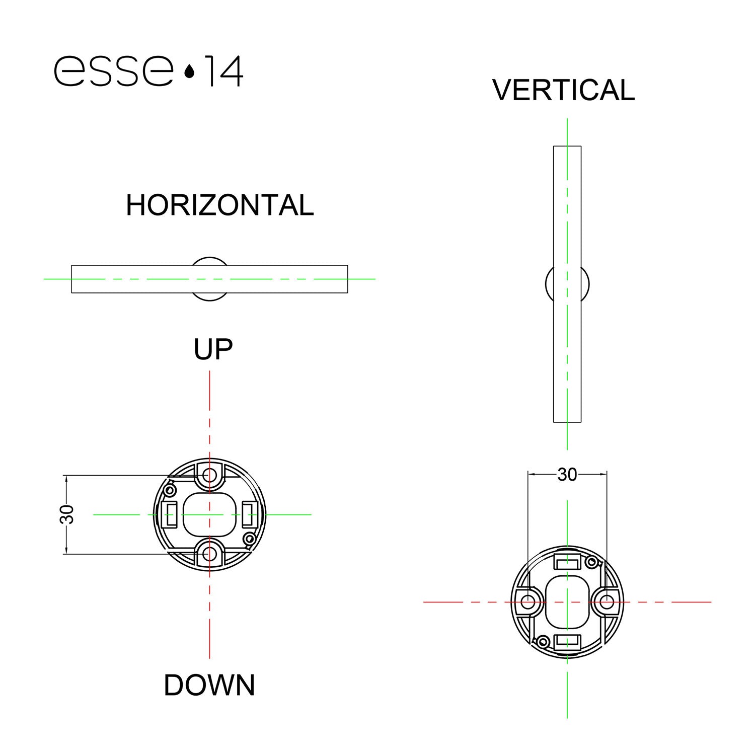 Portalampada esse14 da parete o soffitto con attacco S14d - Waterproof  IP44 - Bianco