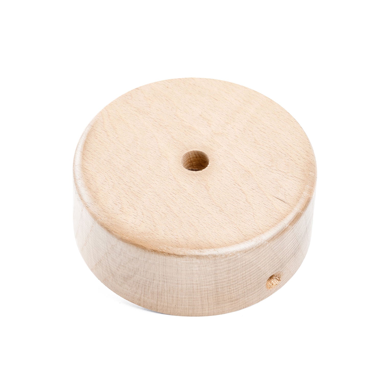 Kit Mini rosone cilindrico in legno a 1 foro centrale  - Neutro