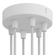Kit rosone cilindrico in metallo a 6 fori - Bianco opaco