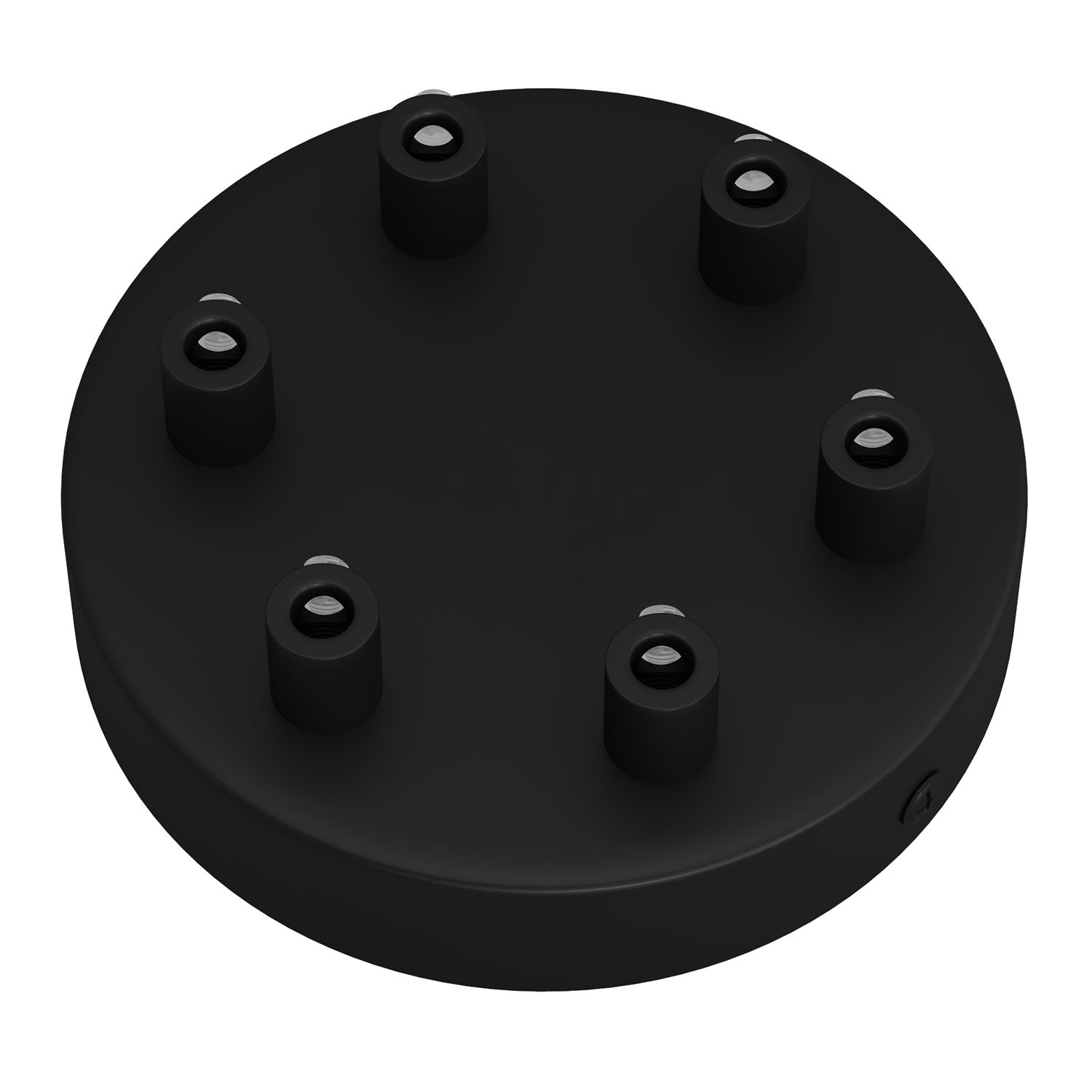 Kit rosone cilindrico in metallo a 6 fori - Nero