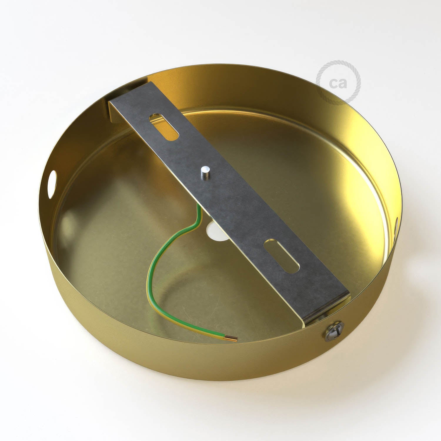 Kit rosone cilindrico in metallo a 1 foro centrale e 2 fori laterali - Bronzo satinato