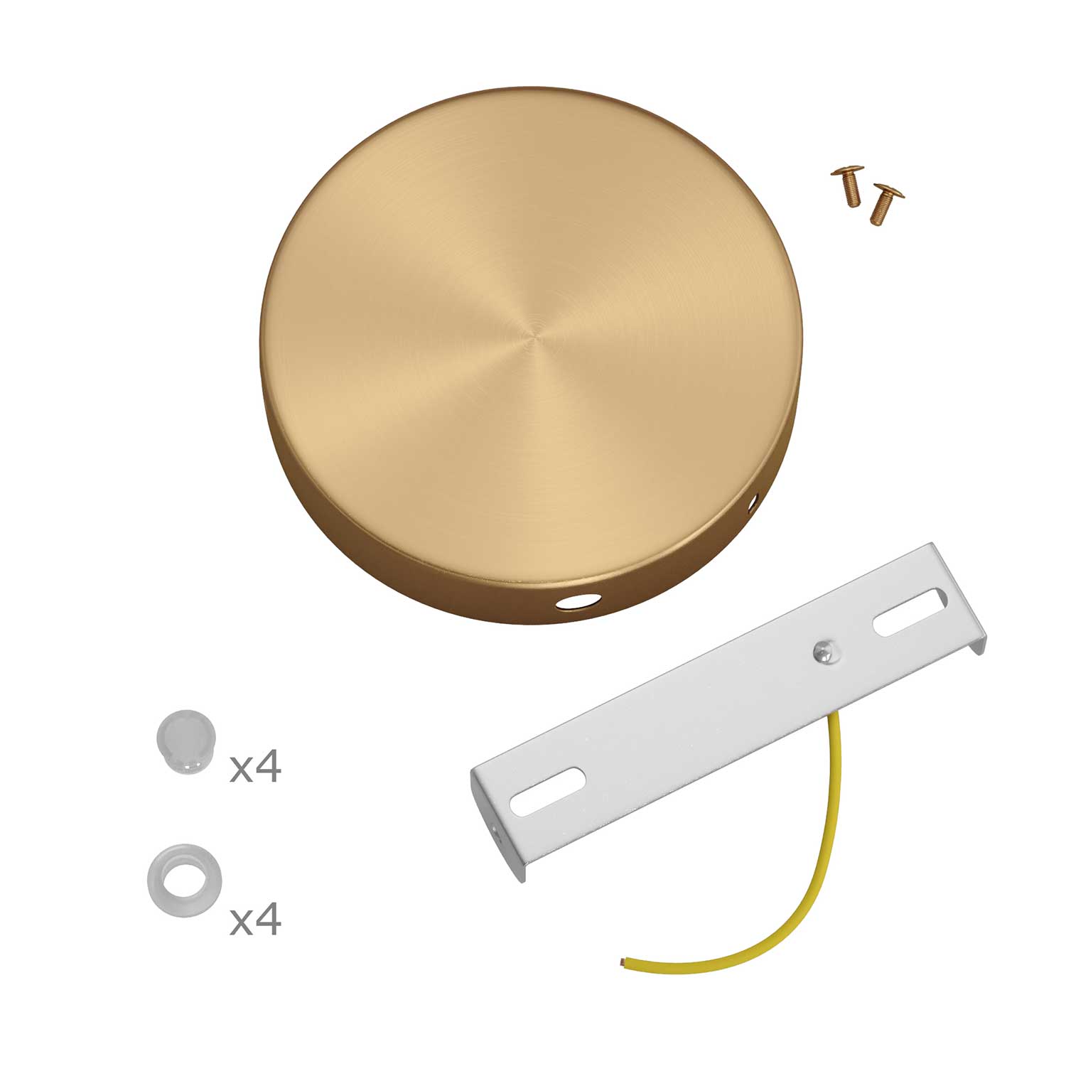 Kit rosone cilindrico in metallo a 4 fori laterali (scatola di derivazione) - Bronzo satinato