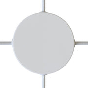 Kit rosone cilindrico in metallo a 4 fori laterali (scatola di derivazione) - Bianco lucido