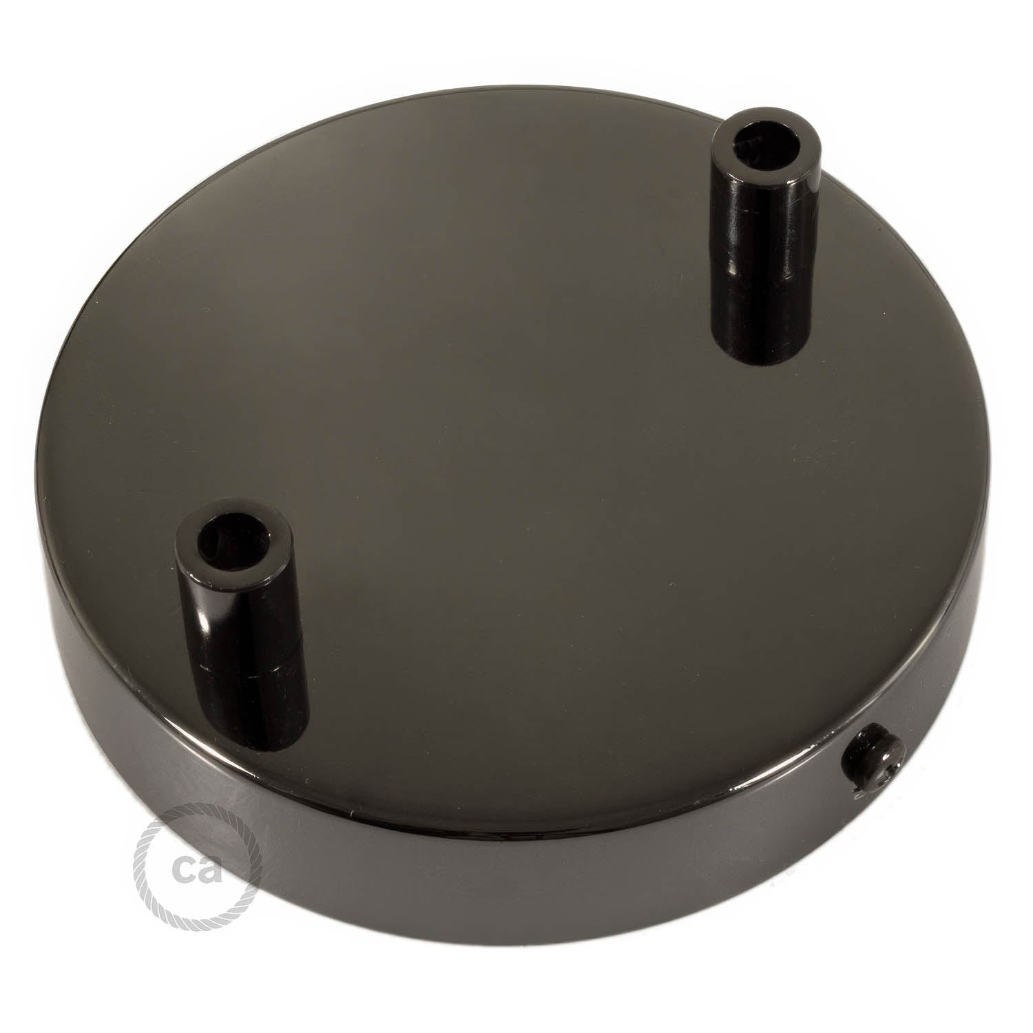 Kit rosone cilindrico in metallo a 2 fori - Nero perla