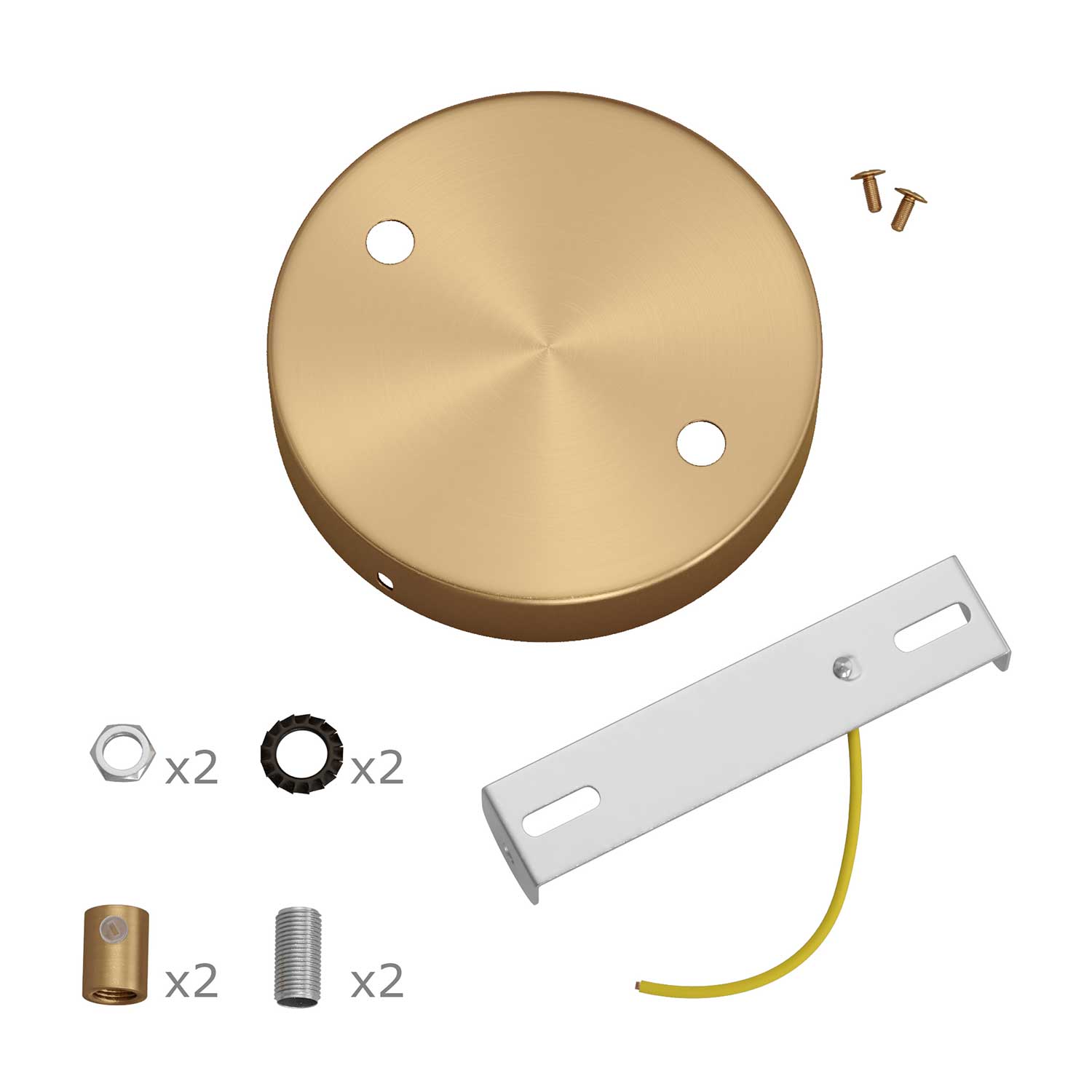 Kit rosone cilindrico in metallo a 2 fori - Bronzo satinato