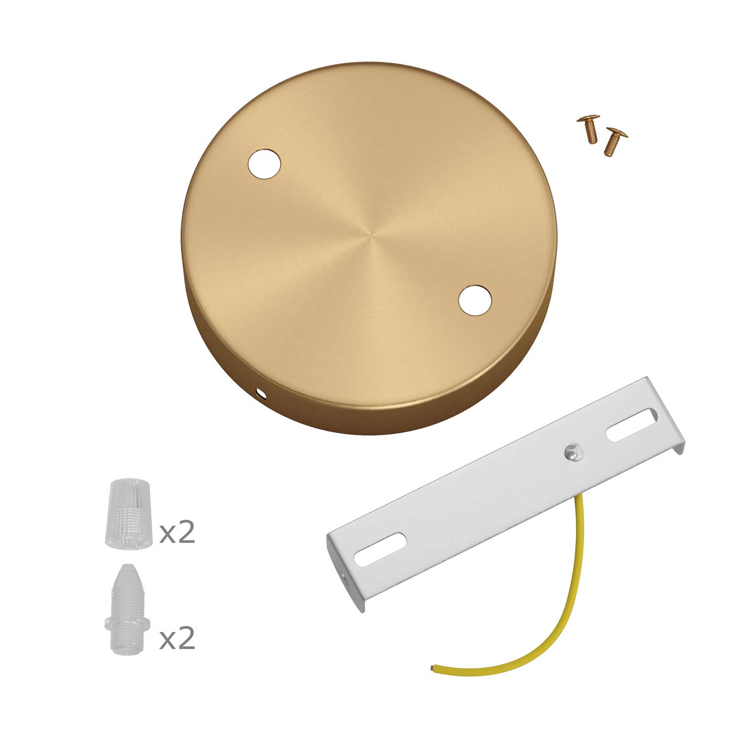 Kit rosone cilindrico in metallo a 2 fori - Bronzo satinato