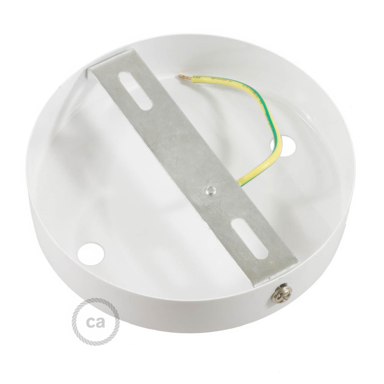 Kit rosone cilindrico in metallo a 2 fori - Bianco lucido