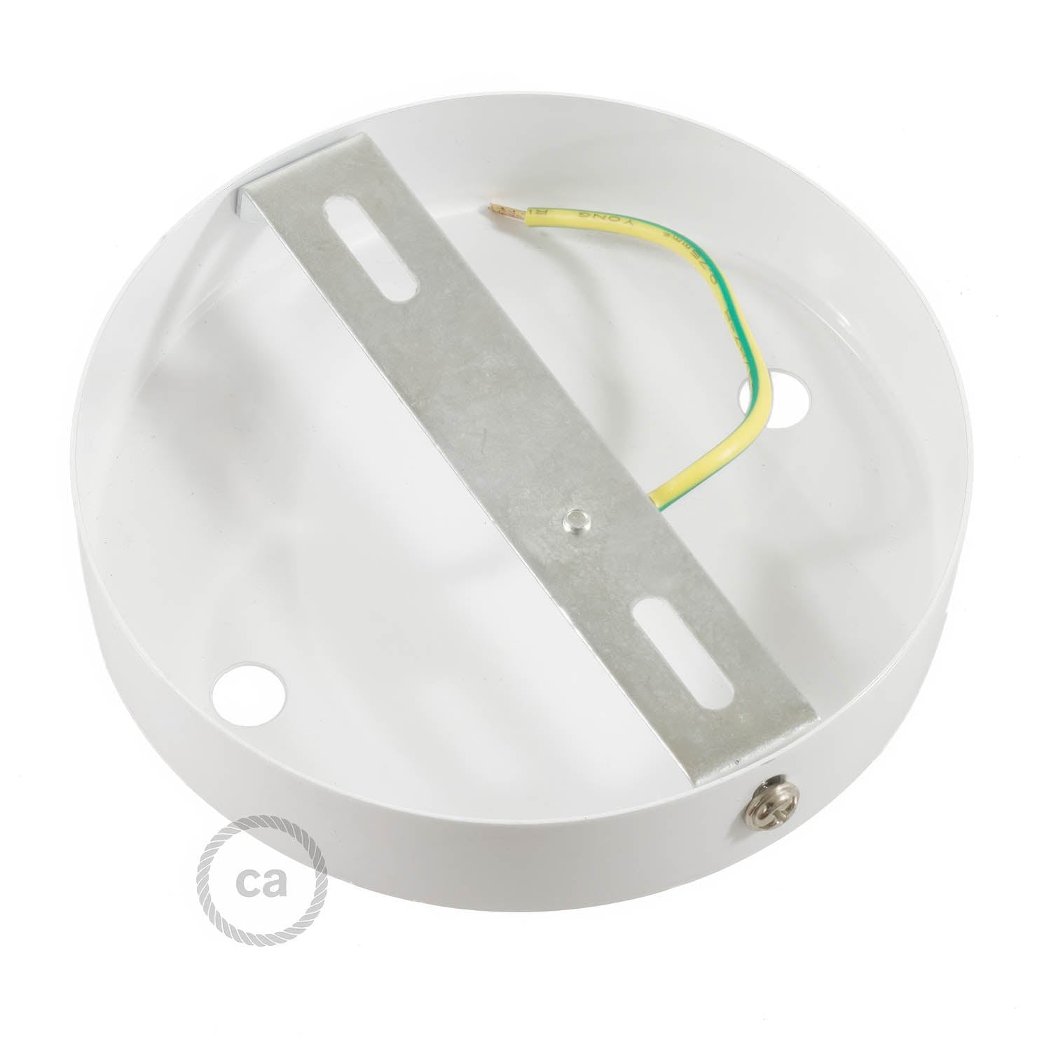 Kit rosone cilindrico in metallo a 2 fori - Bianco lucido