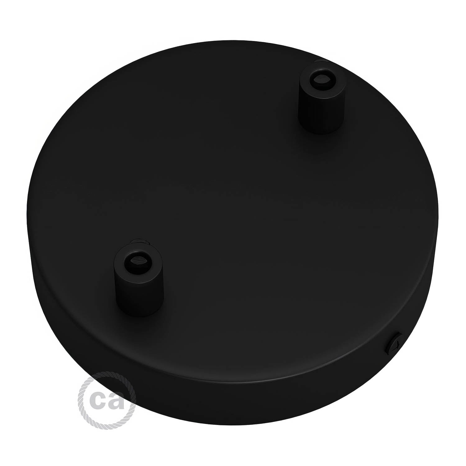 Kit rosone cilindrico in metallo a 2 fori - Nero