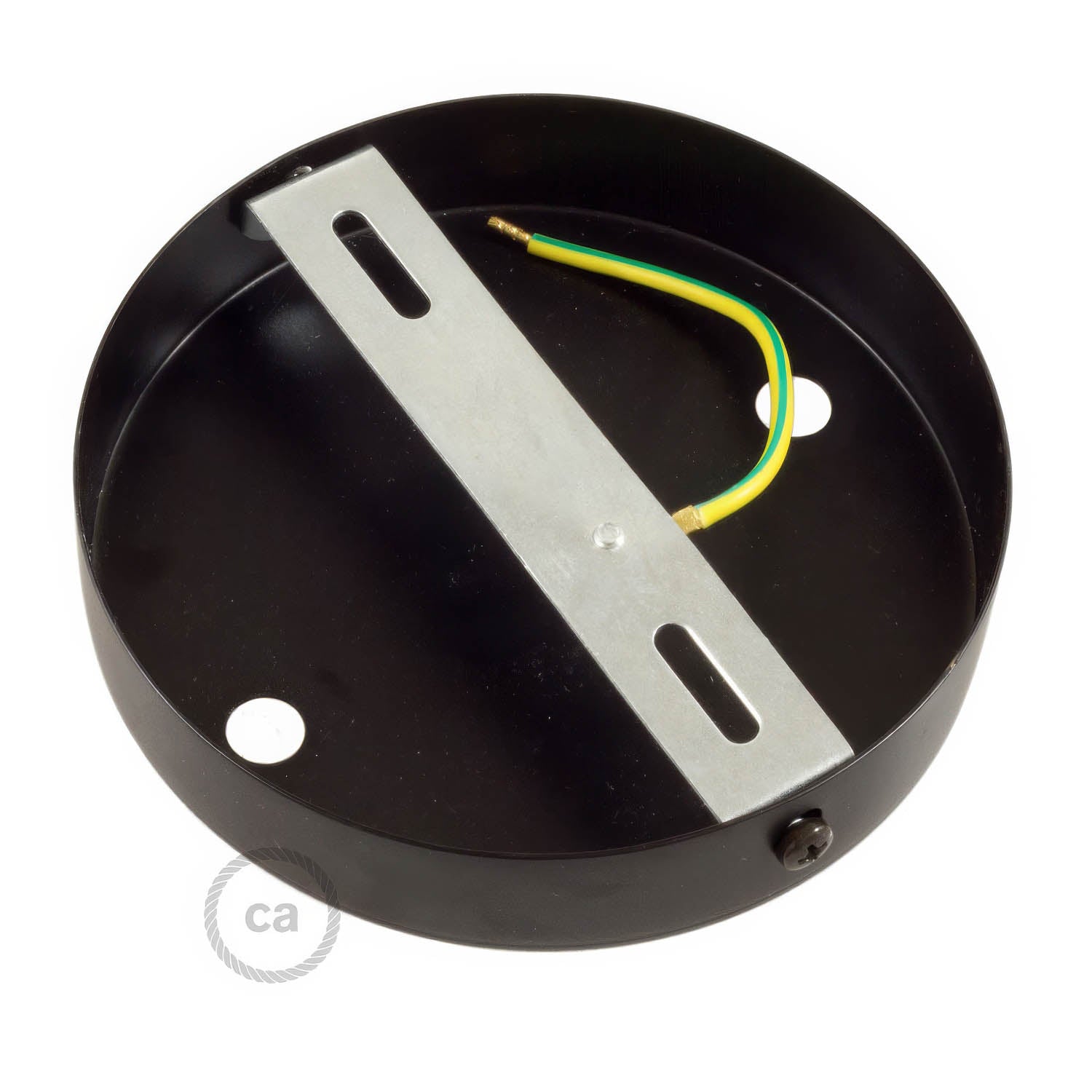 Kit rosone cilindrico in metallo a 2 fori - Nero