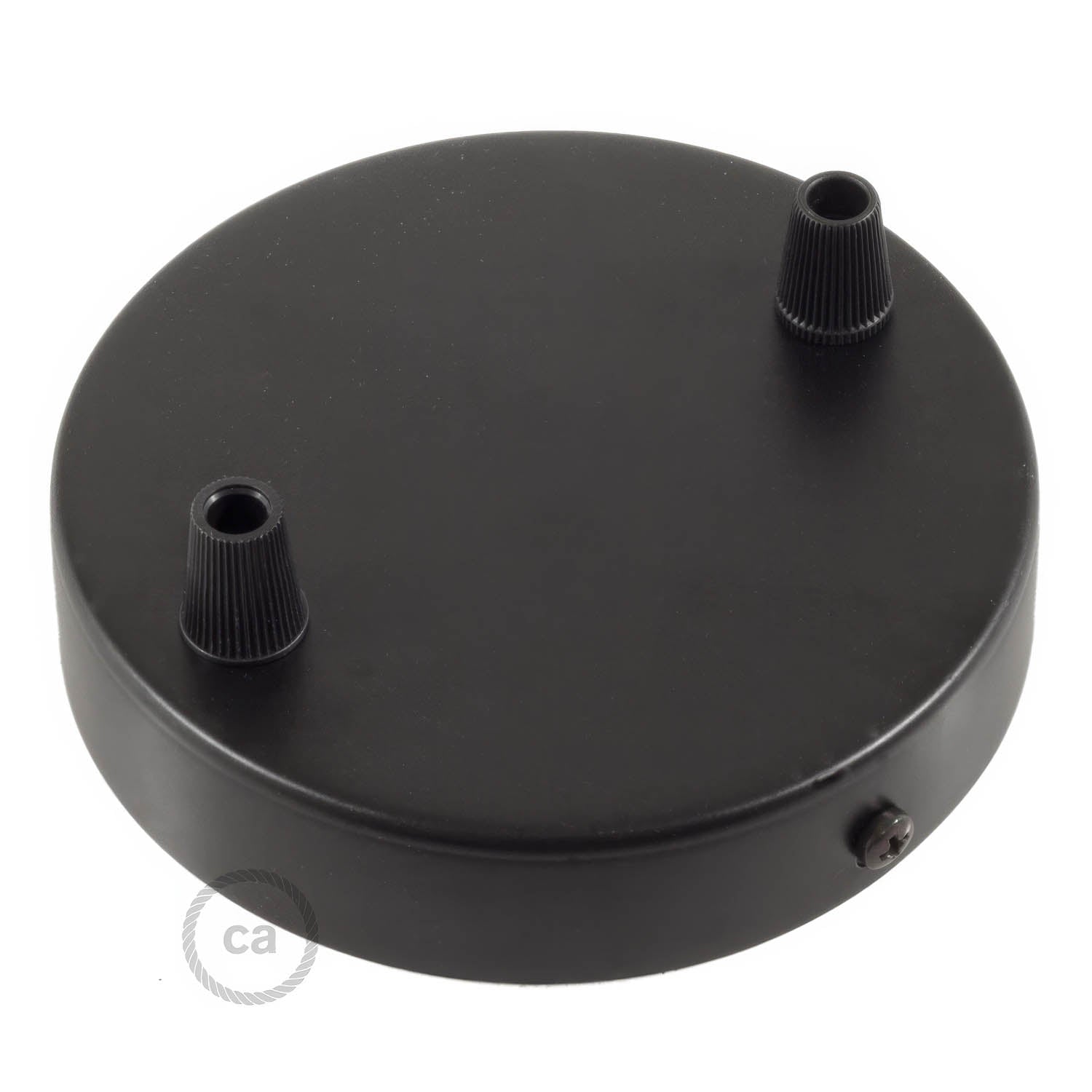 Kit rosone cilindrico in metallo a 2 fori - Nero