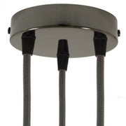Kit rosone cilindrico in metallo a 3 fori - Nero perla