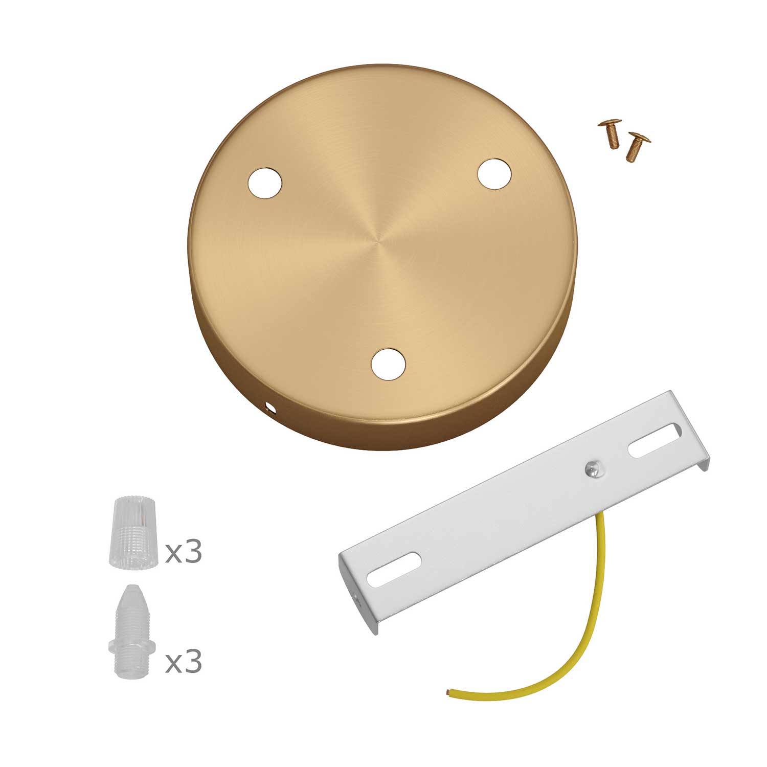Kit rosone cilindrico in metallo a 3 fori - Bronzo satinato