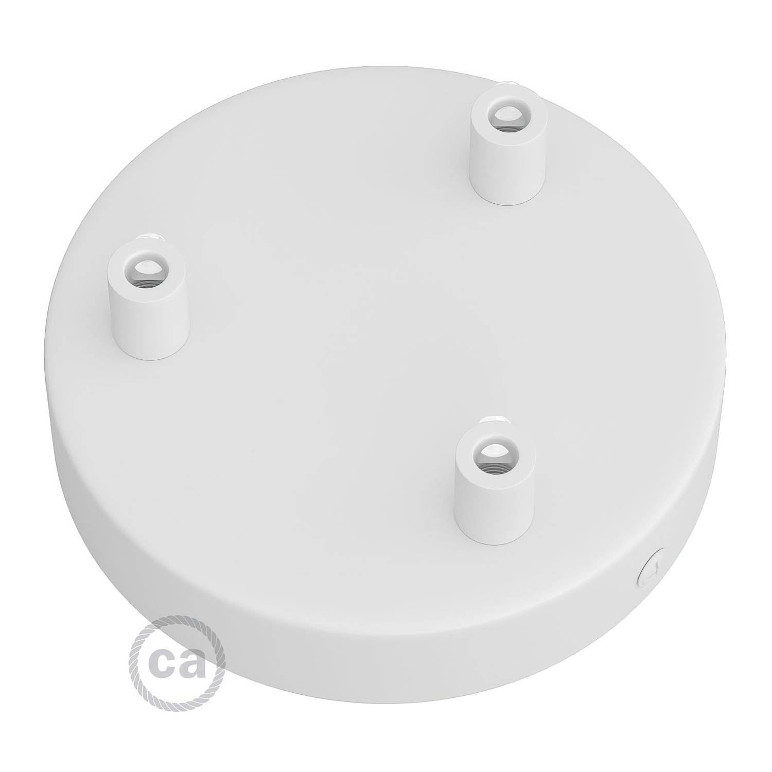 Kit rosone cilindrico in metallo a 3 fori - Bianco opaco