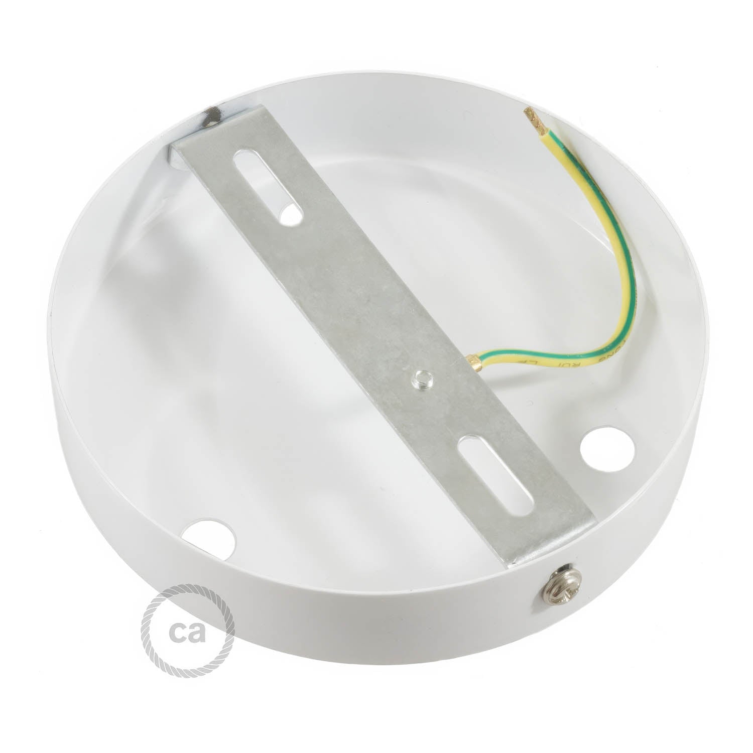 Kit rosone cilindrico in metallo a 3 fori - Bianco opaco