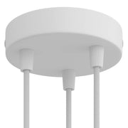 Kit rosone cilindrico in metallo a 3 fori - Bianco opaco