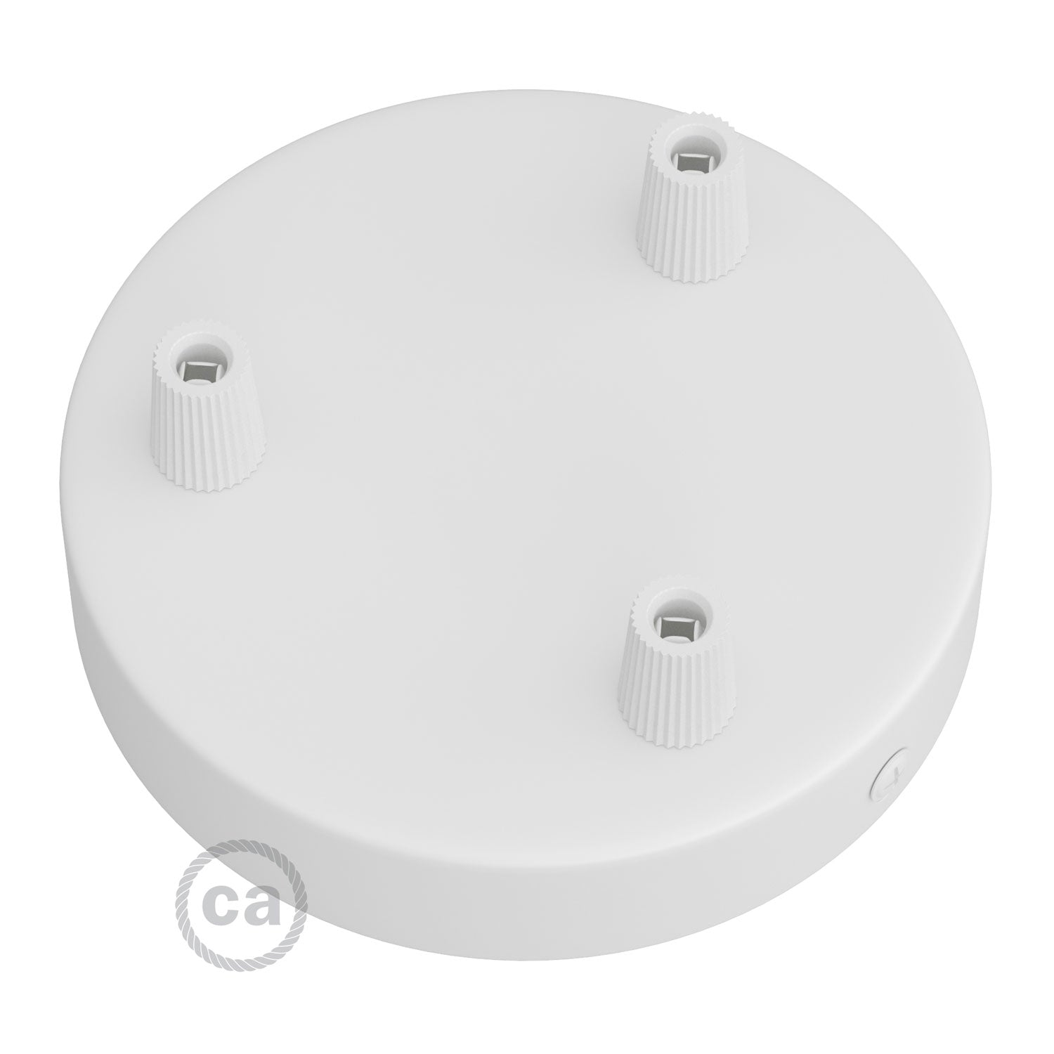 Kit rosone cilindrico in metallo a 3 fori - Bianco opaco