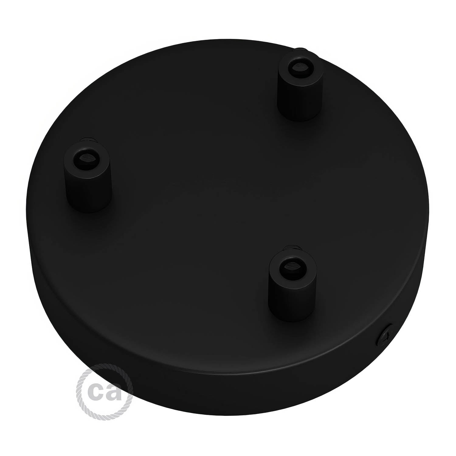 Kit rosone cilindrico in metallo a 3 fori - Nero
