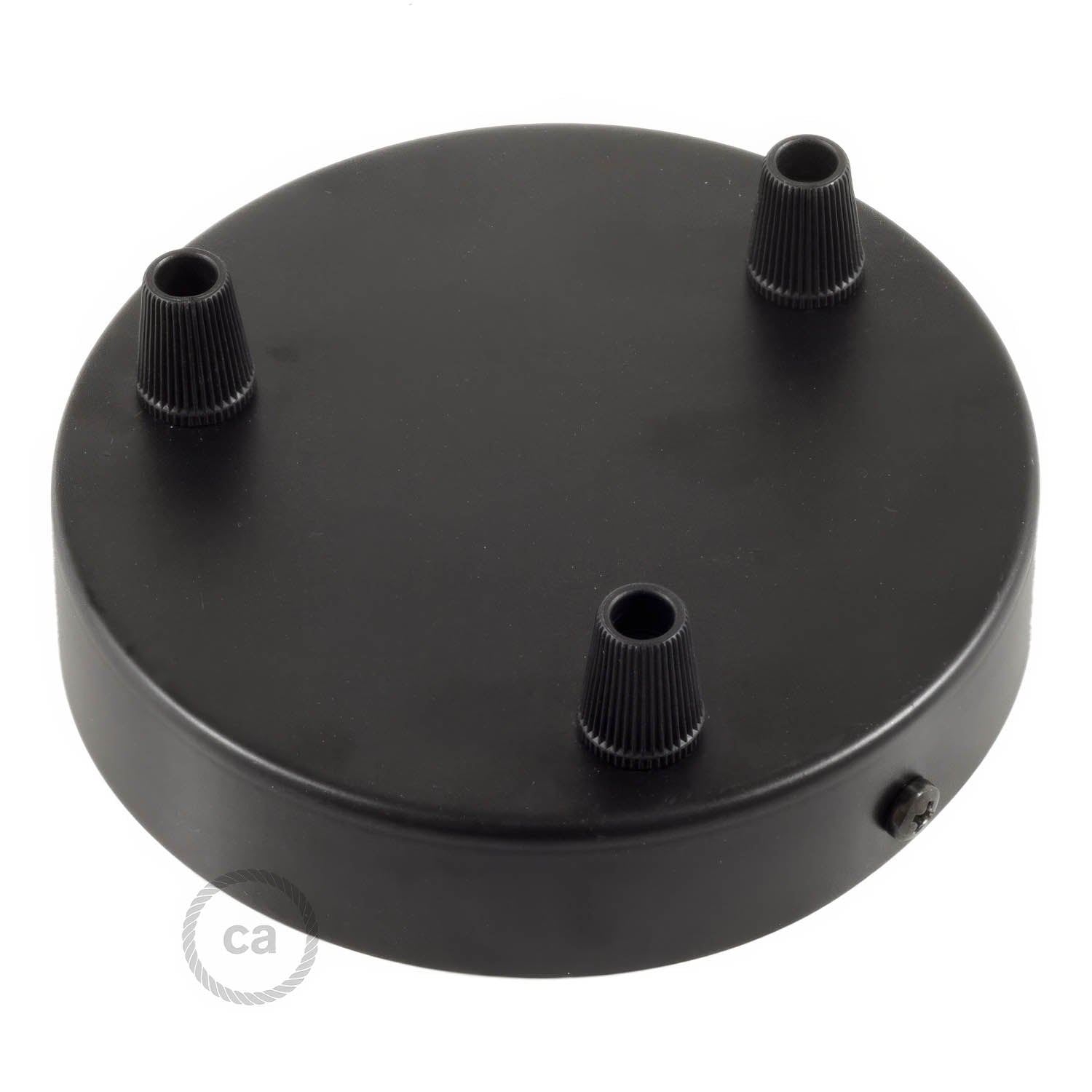 Kit rosone cilindrico in metallo a 3 fori - Nero