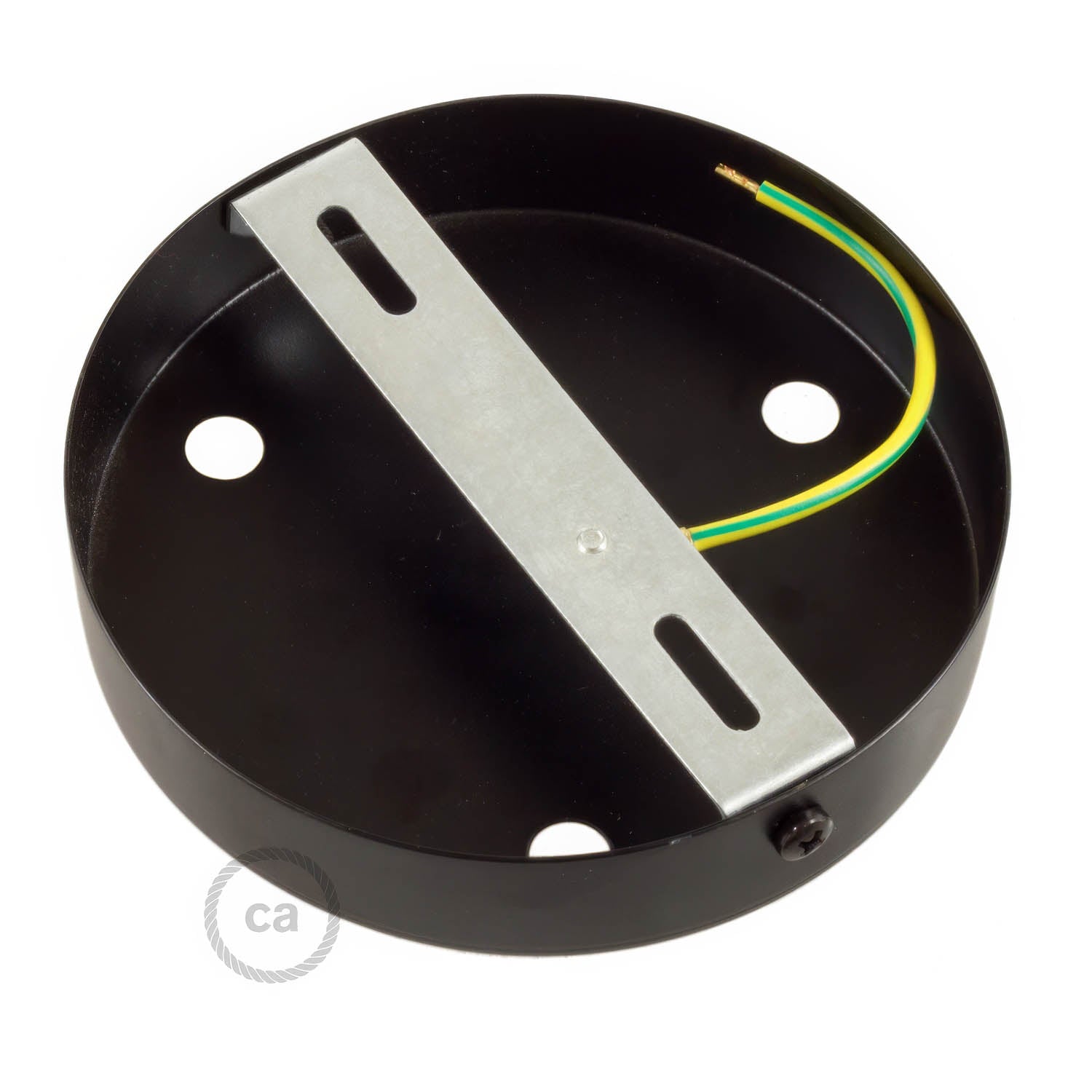 Kit rosone cilindrico in metallo a 3 fori - Nero
