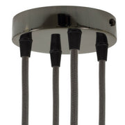 Kit rosone cilindrico in metallo a 4 fori - Nero perla
