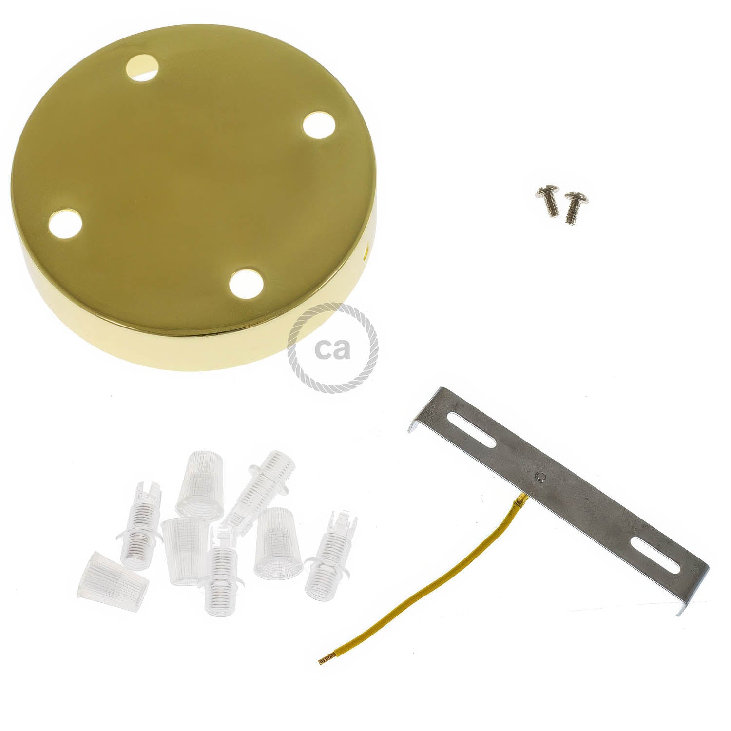 Kit rosone cilindrico in metallo a 4 fori - Ottone
