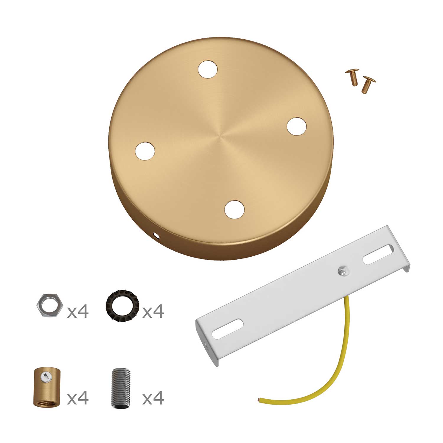 Kit rosone cilindrico in metallo a 4 fori - Bronzo satinato