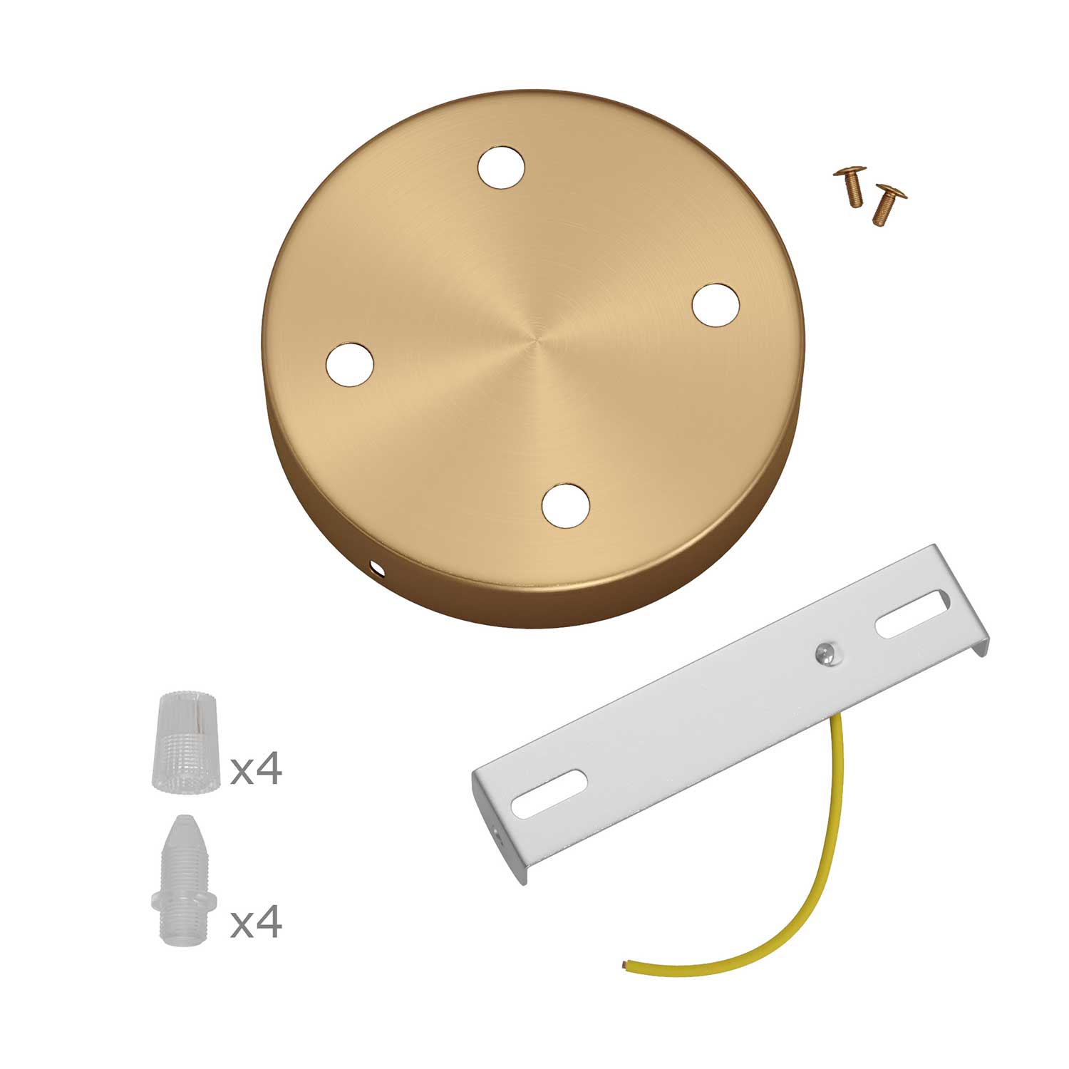 Kit rosone cilindrico in metallo a 4 fori - Bronzo satinato