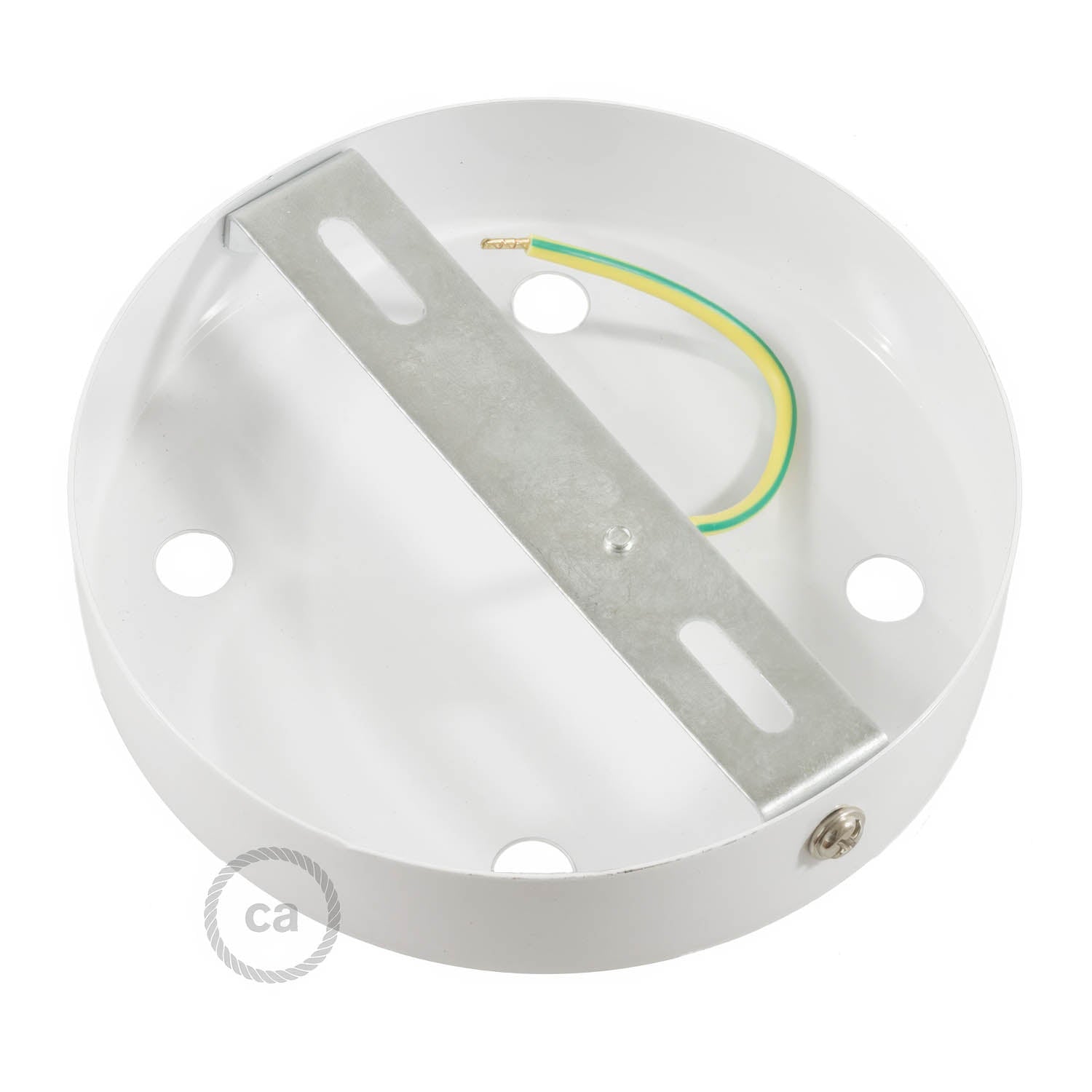 Kit rosone cilindrico in metallo a 4 fori - Bianco opaco