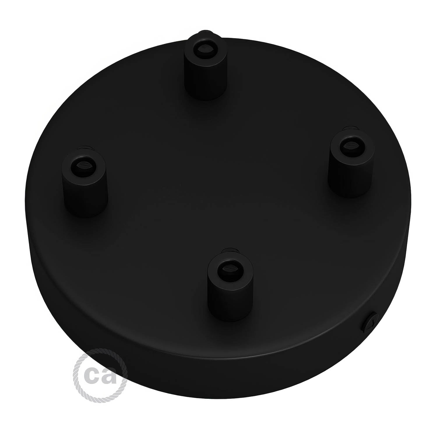 Kit rosone cilindrico in metallo a 4 fori - Nero
