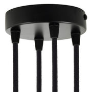 Kit rosone cilindrico in metallo a 4 fori - Nero