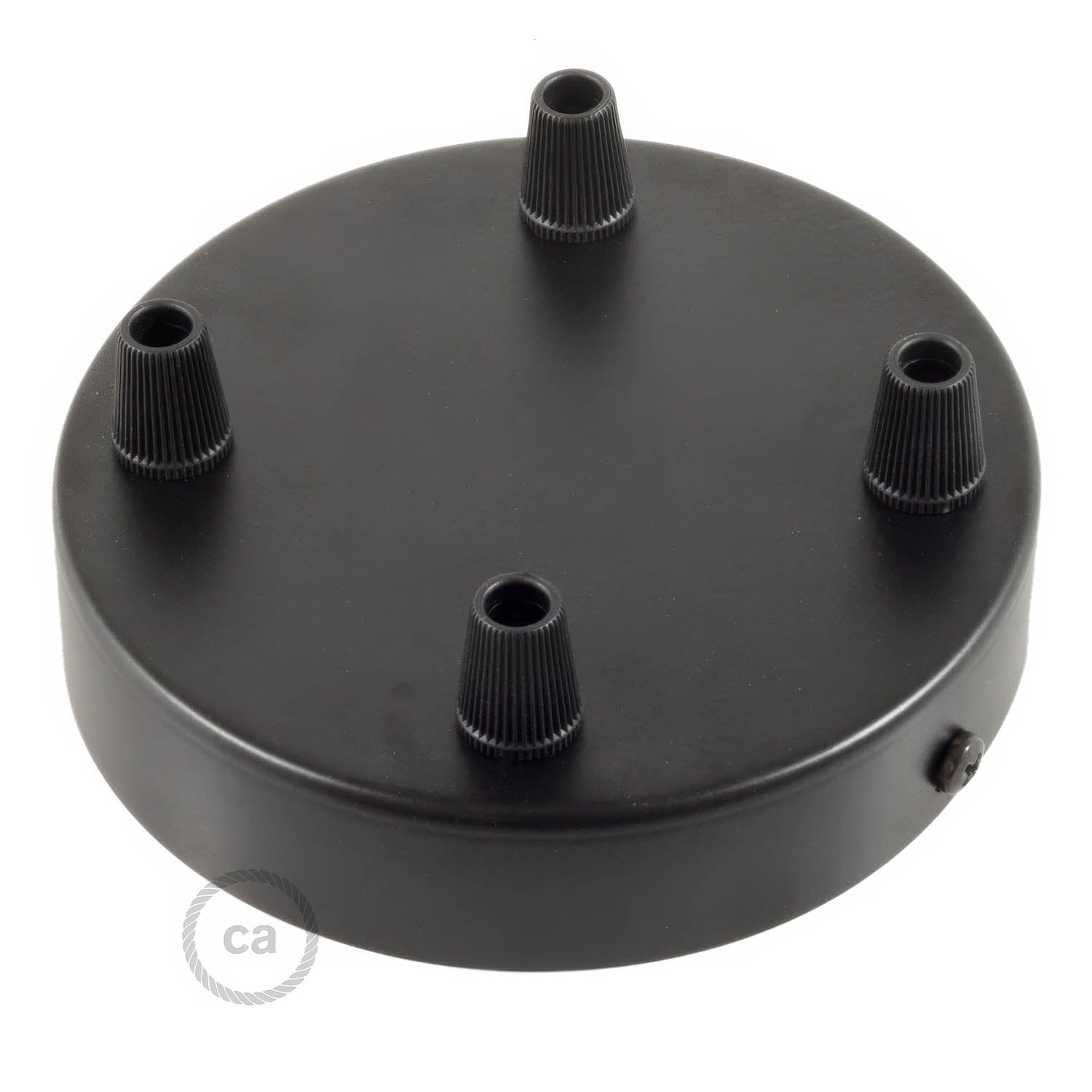 Kit rosone cilindrico in metallo a 4 fori - Nero