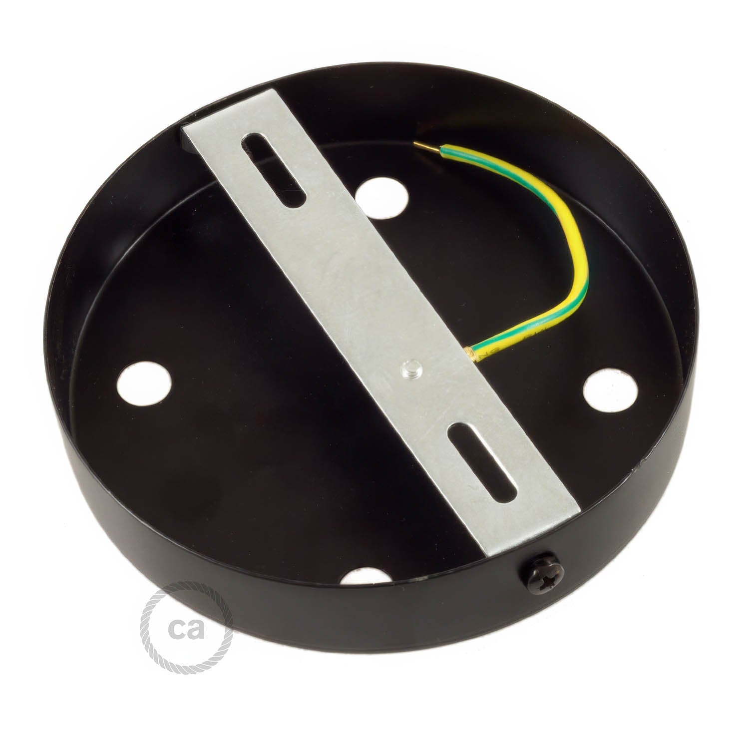 Kit rosone cilindrico in metallo a 4 fori - Nero