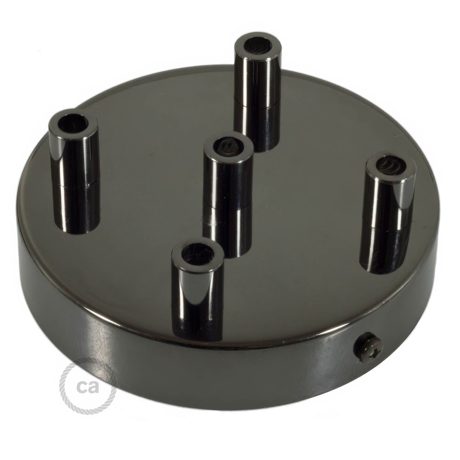 Kit rosone cilindrico in metallo a 5 fori - Nero perla