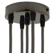 Kit rosone cilindrico in metallo a 5 fori - Nero perla
