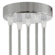 Kit rosone cilindrico in metallo a 5 fori - Cromo