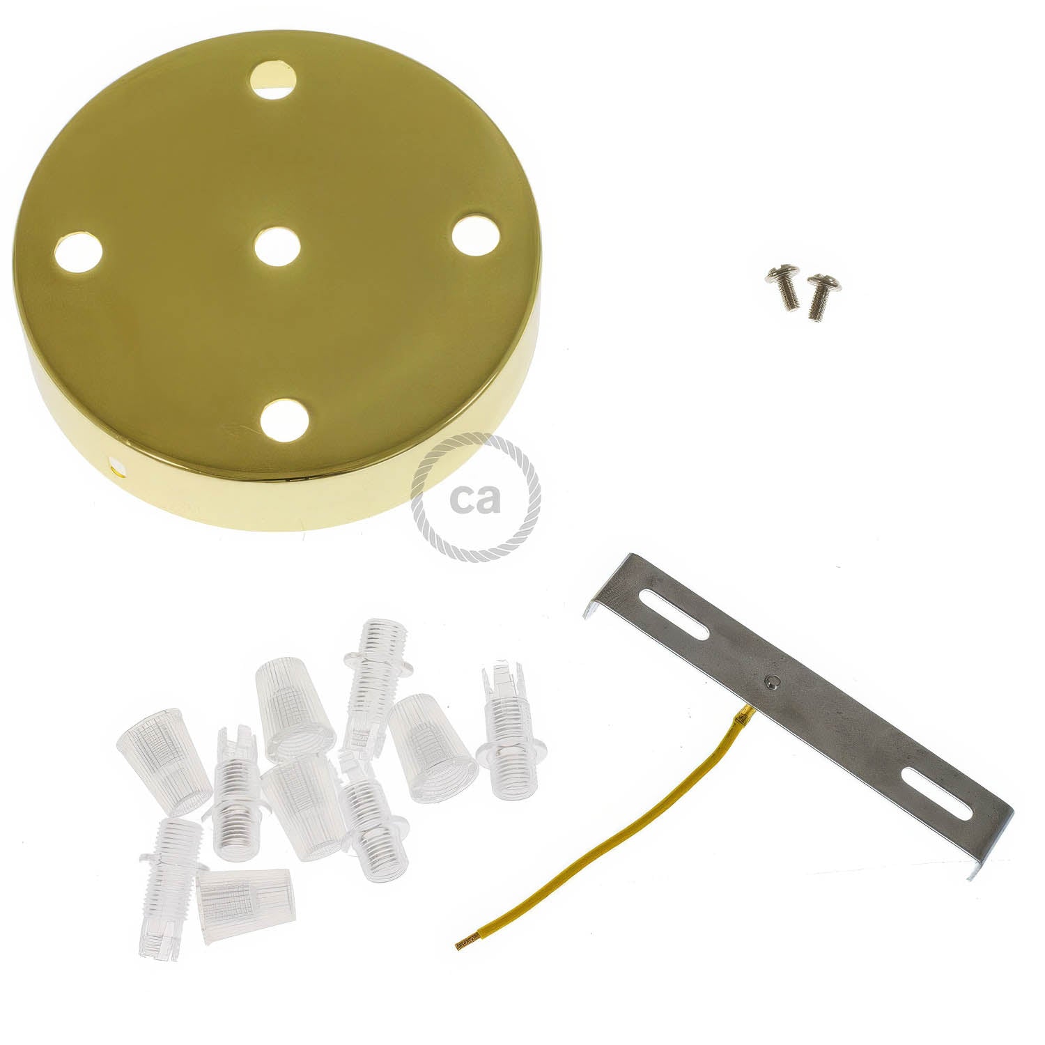 Kit rosone cilindrico in metallo a 5 fori - Ottone
