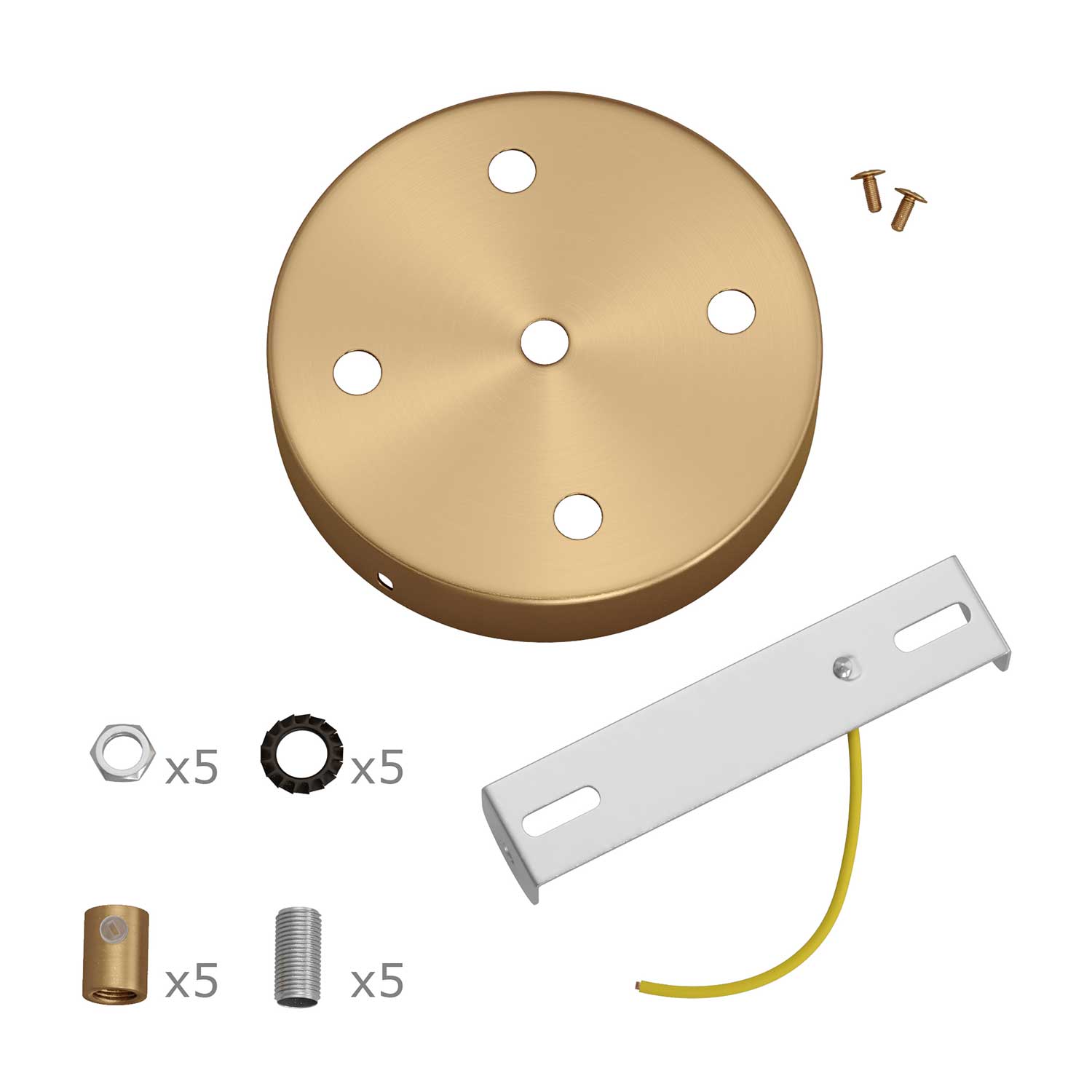 Kit rosone cilindrico in metallo a 5 fori - Bronzo satinato